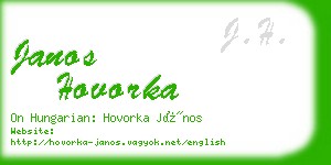 janos hovorka business card